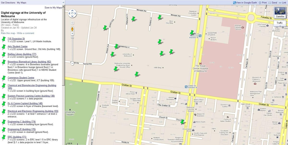 지도 university of Melbourne
