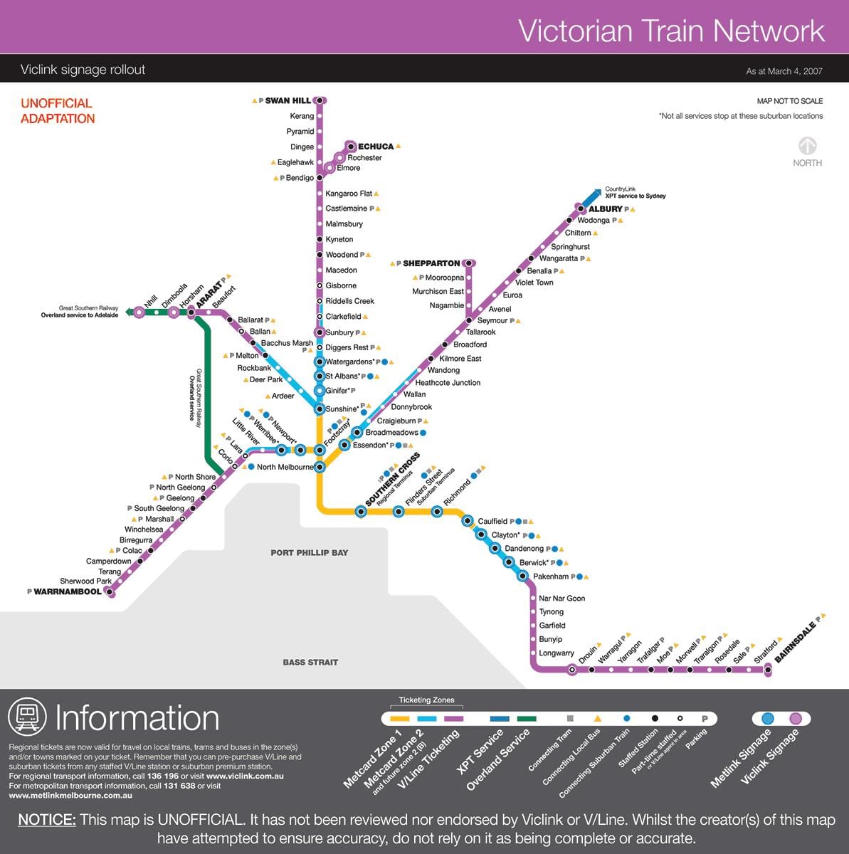 vline 기차 맵
