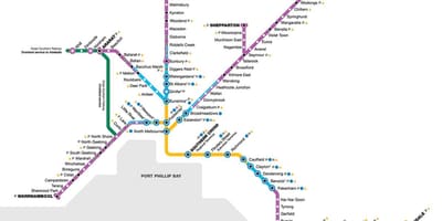 Vline 기차 맵